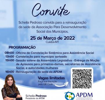 Scheila Pedroso promove reinauguração da nova sede da APDM e homenagem às mulheres